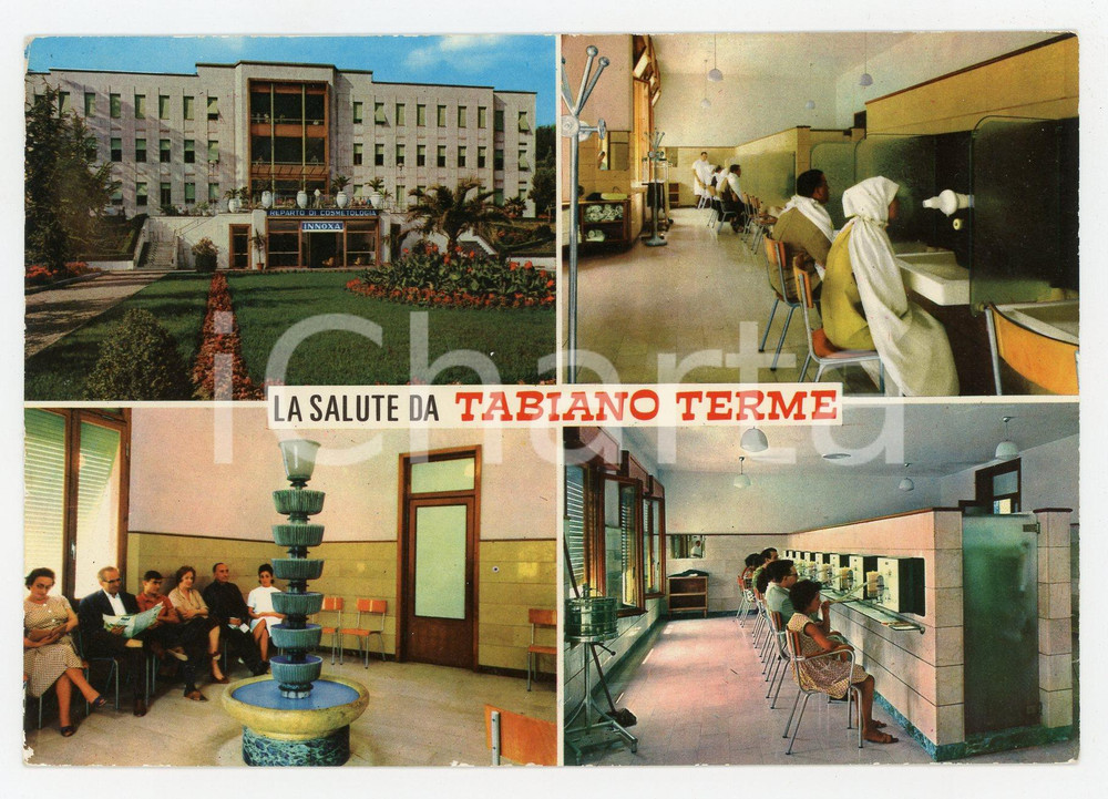 Cartolina originale da collezione 1972 SALSOMAGGIORE TERME PR TABIANO Vedutine INNOXA Cosmetologia Cartolina FG VG 1
