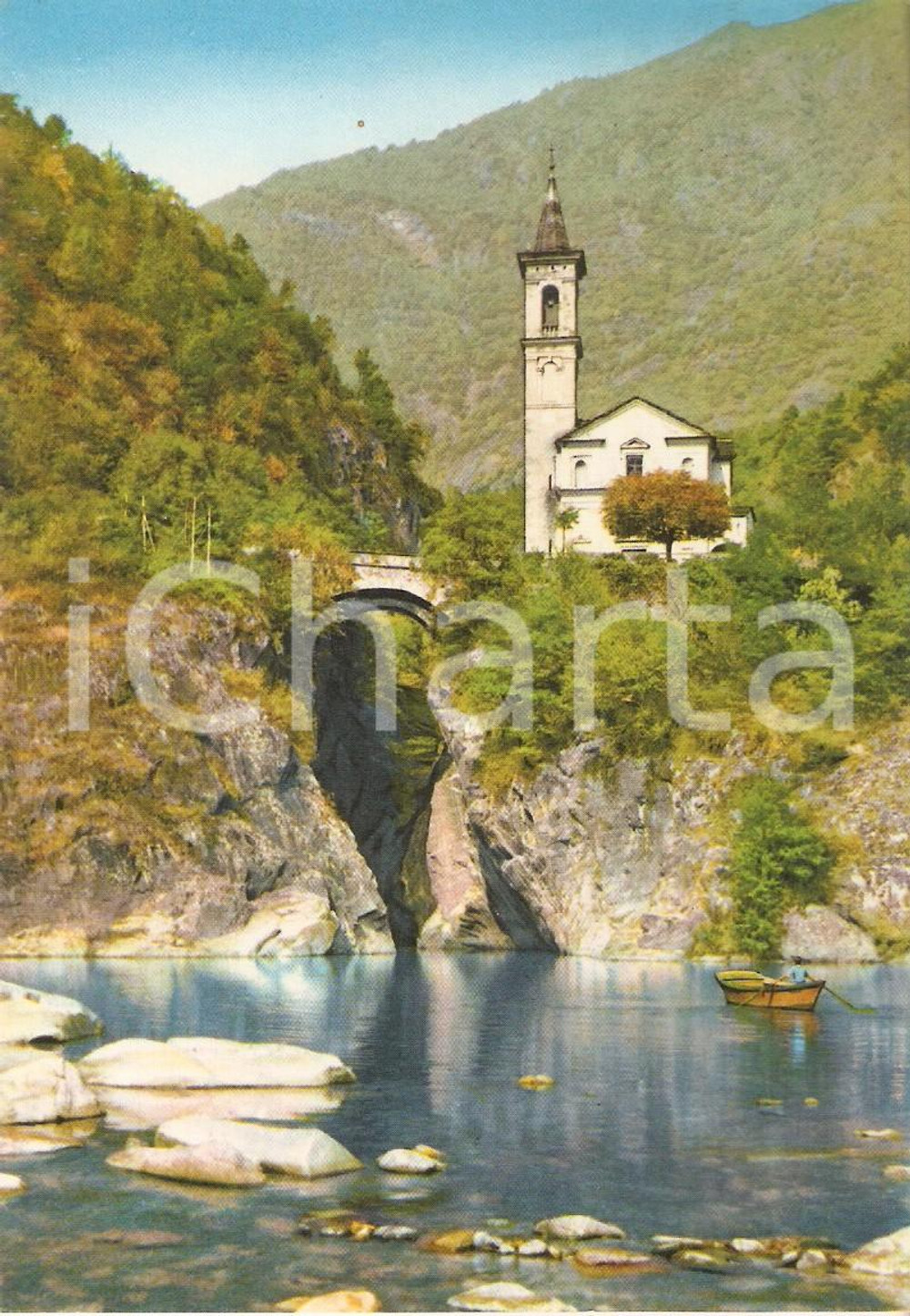 Cartolina originale da collezione 1974 CANNOBIO - TRAFFIUME (VB) Orrido di Sant'Anna *Cartolina FG VG 1