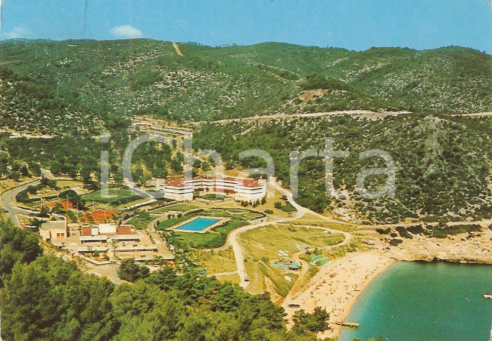 Cartolina originale da collezione 1971 VIESTE FG Albergo degli Ulivi e Piramide a PUGNOCHIUSO Cartoline FG VG 1