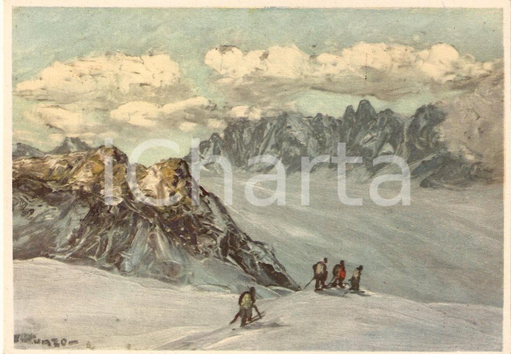 Cartolina originale da collezione 1965 ca GRUPPO DEL BERNINA Vedretta di Scerscen inferiore Cartolina ILLUSTRATA 1
