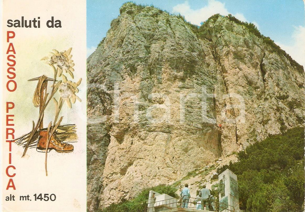 Cartolina originale da collezione 1972 PASSO PERTICA TN Scalatori alla ferrata G. BIASIN Cartolina FG VG 1