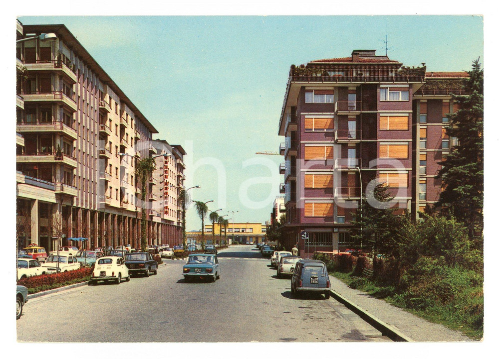 Cartolina originale da collezione 1972 BIELLA Automobili in Viale ROMA Cartolina postale VINTAGE FG VG 1