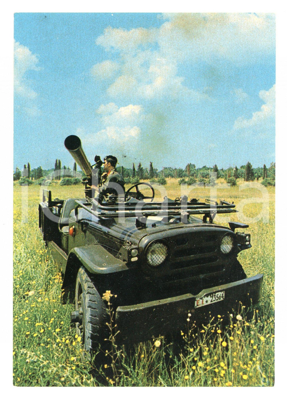 Cartolina originale da collezione 1965 ESERCITO ITALIANO Cannone 106 autovettura ricognizione Cartolina VINTAGE 1