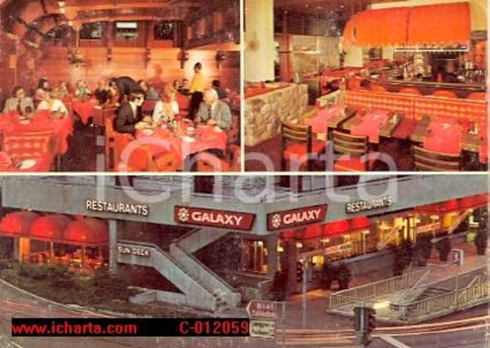 Cartolina originale da collezione 1975 ca BERNA CH Vedutine GALAXY Restaurants Cartolina VINTAGE FG VG 1