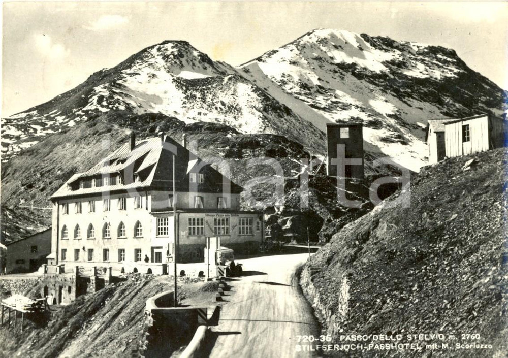 Cartolina originale da collezione 1957 SONDRIO Il Passo dello STELVIO con Stilfserjoch PASSHOTEL *Cartolina FG VG 1