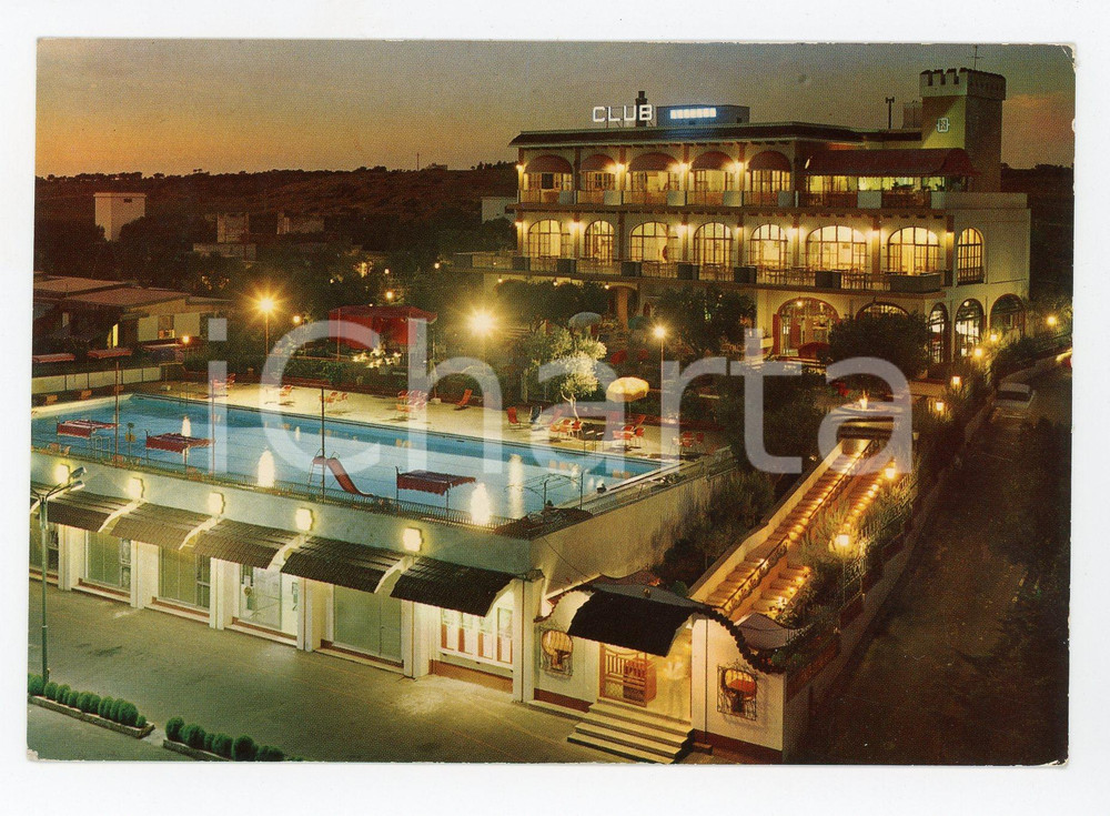 Cartolina originale da collezione 1972 PORTO CESAREO LE Club AZZURRO Hotel Dancing Cartolina VINTAGE FG VG 1