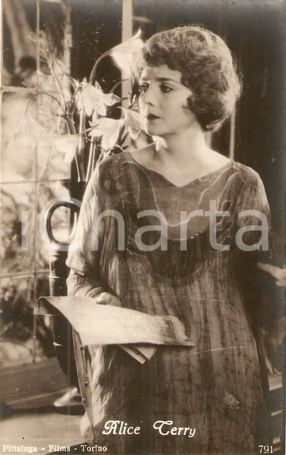 Cartolina originale da collezione 1925 ca CINEMA Attrice Alice TERRY Ritratto *Cartolina PITTALUGA FILMS - TORINO 1