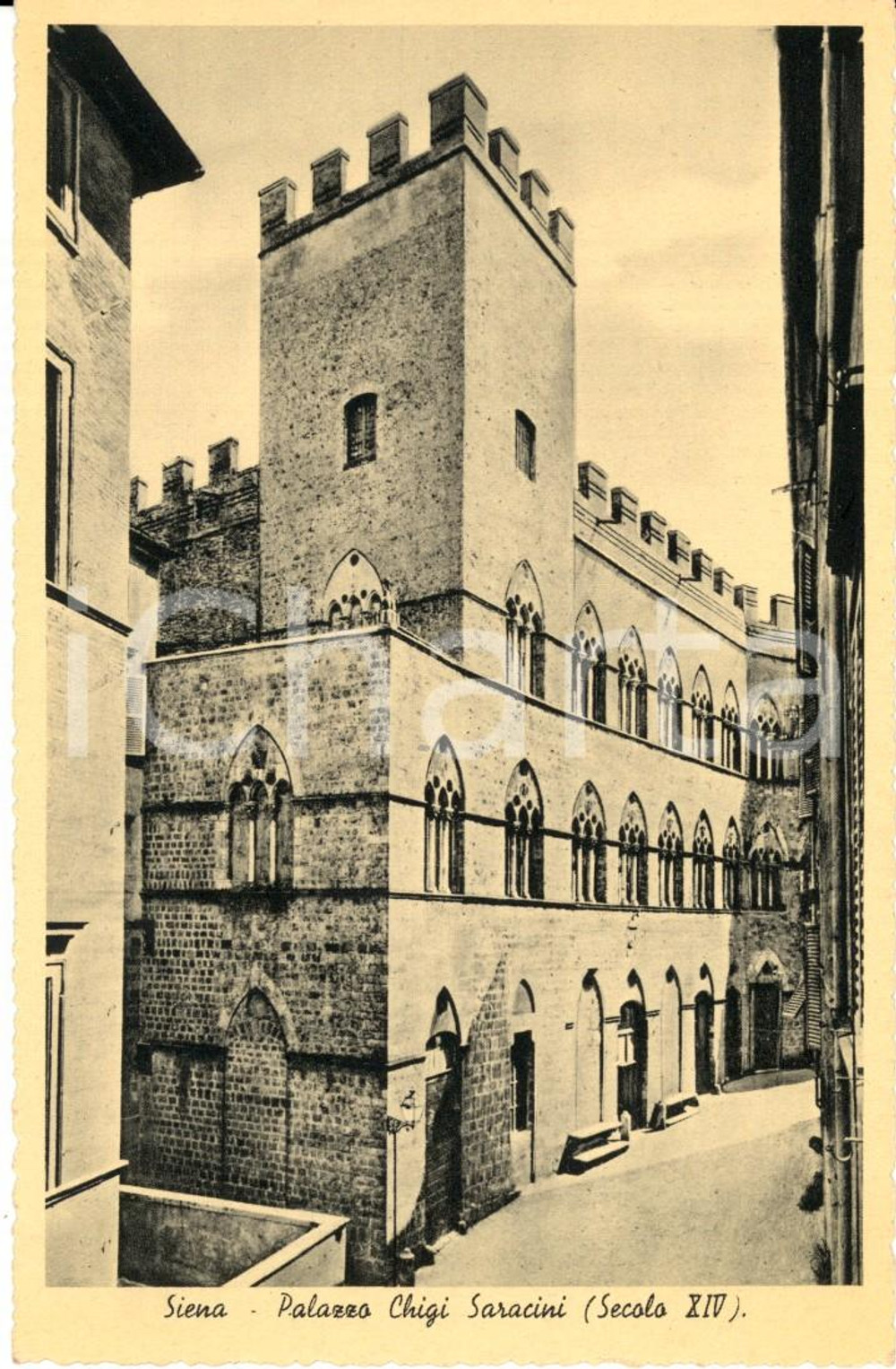 Cartolina originale da collezione 1930 ca SIENA Veduta esterna di Palazzo CHIGI SARACINI *Cartolina postale FP NV 1