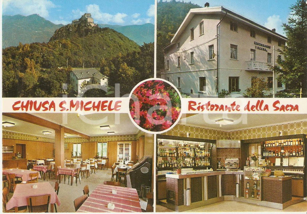 Cartolina originale da collezione 1965 ca CHIUSA DI SAN MICHELE TO Ristorante della Sacra Cartolina FG NV 1