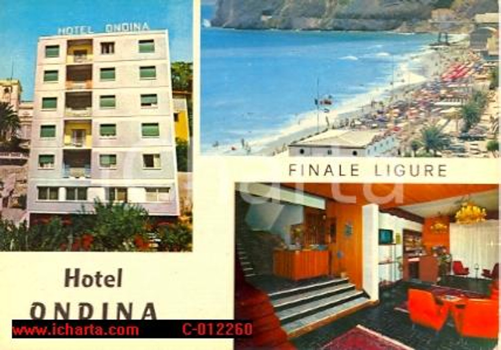 Cartolina originale da collezione 1978 FINALE LIGURE SV Vedutine Hotel ONDINA Cartolina VINTAGE FG VG 1