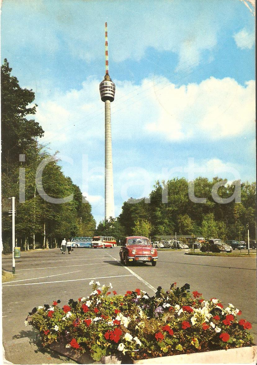 Cartolina originale da collezione 1968 STUTTGART GERMANY Torre della televisione FERNSEHTURM Cartolina FG VG 1
