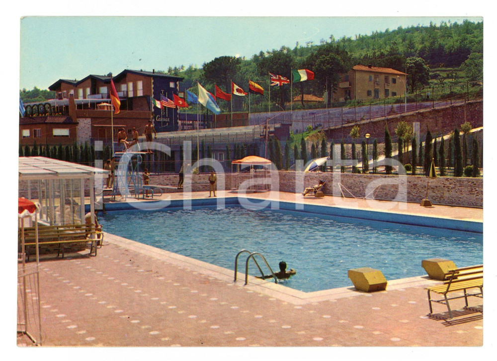 Cartolina originale da collezione 1973 SAN VITO ROMANO RM Piscina e Teatro CAESAR Cartolina VINTAGE ANIMATA FG 1