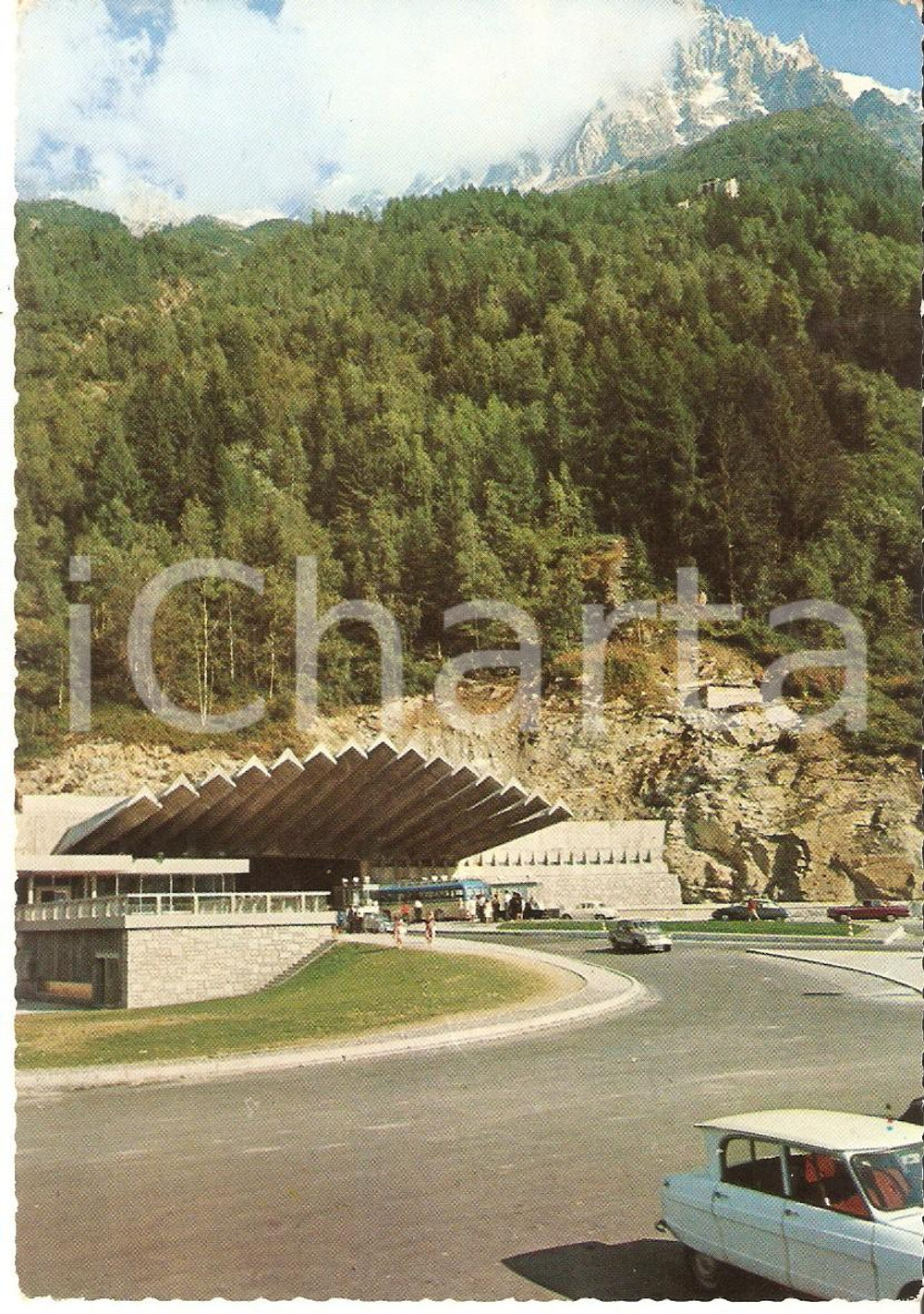 Cartolina originale da collezione 1970 ca HAUTE SAVOIE Citroen AMI 6 e Tunnel del MONTE BIANCO Cartolina FG NV 1