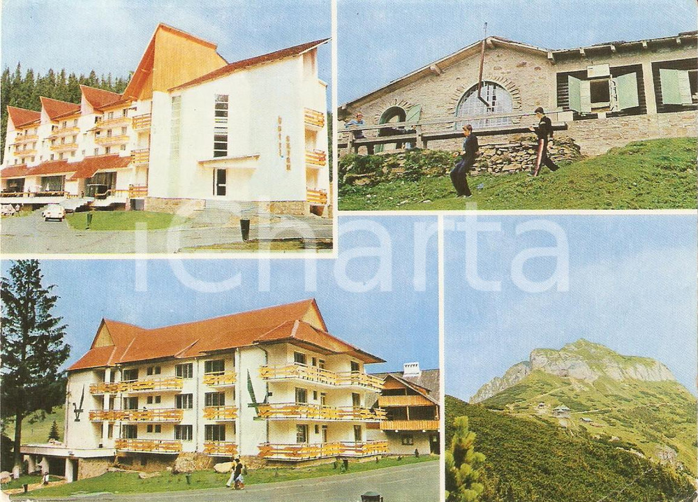 Cartolina originale da collezione 1989 DURAU ROMANIA Vedutine degli alberghi Cartolina FG VG 1