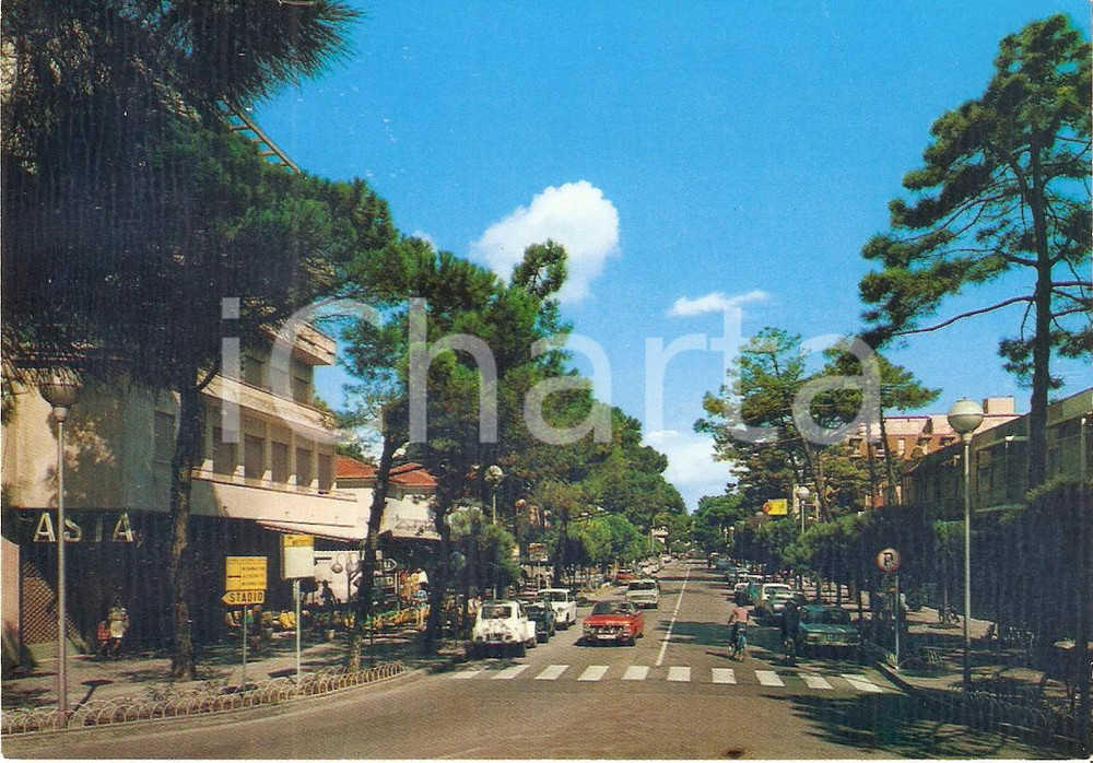 Cartolina originale da collezione 1970 ca MILANO MARITTIMA RA Bici in viale Matteotti Cartolina FG NV 1