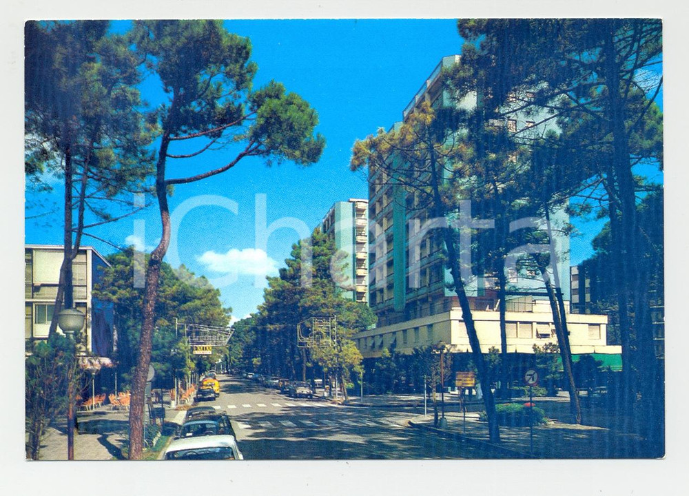 Cartolina originale da collezione 1975 ca CERVIA Viale ANTONIO GRAMSCI a MILANO MARITTIMA Cartolina VINTAGE FG NV 1
