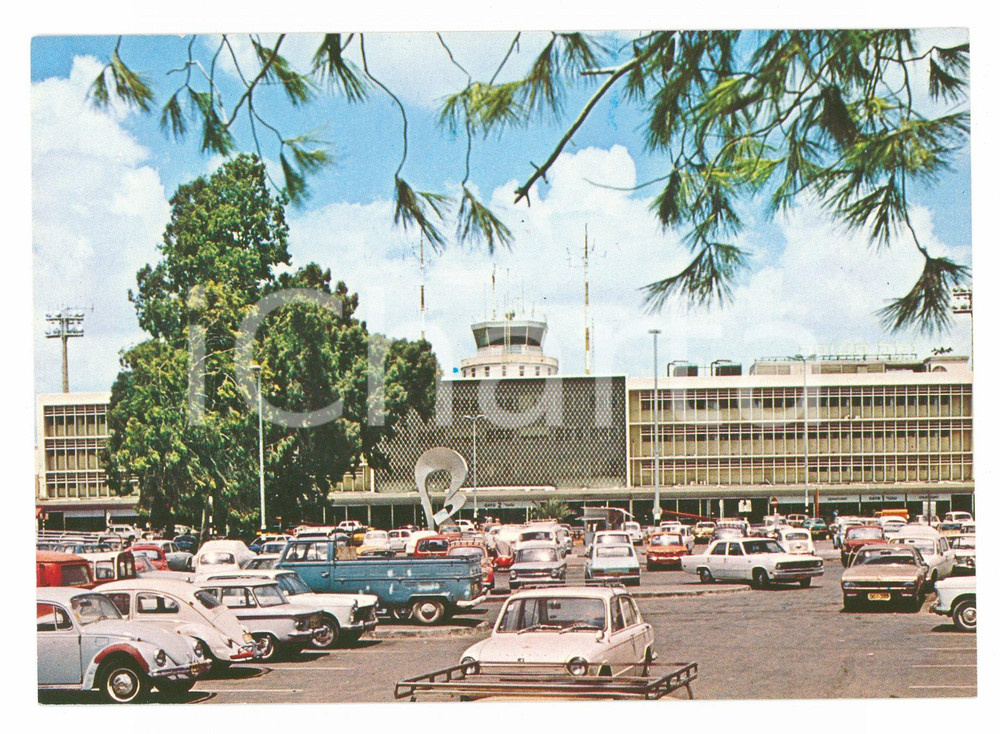 Cartolina originale da collezione 1970 ca LOD ISRAELE Aeroporto Internazionale BEN GURION Cartolina VINTAGE FG 1