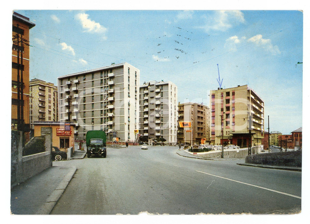Cartolina originale da collezione 1968 GENOVA Distributore AGIP in Via VOLTRI NUOVA Cartolina DANNEGGIATA VINTAGE 1