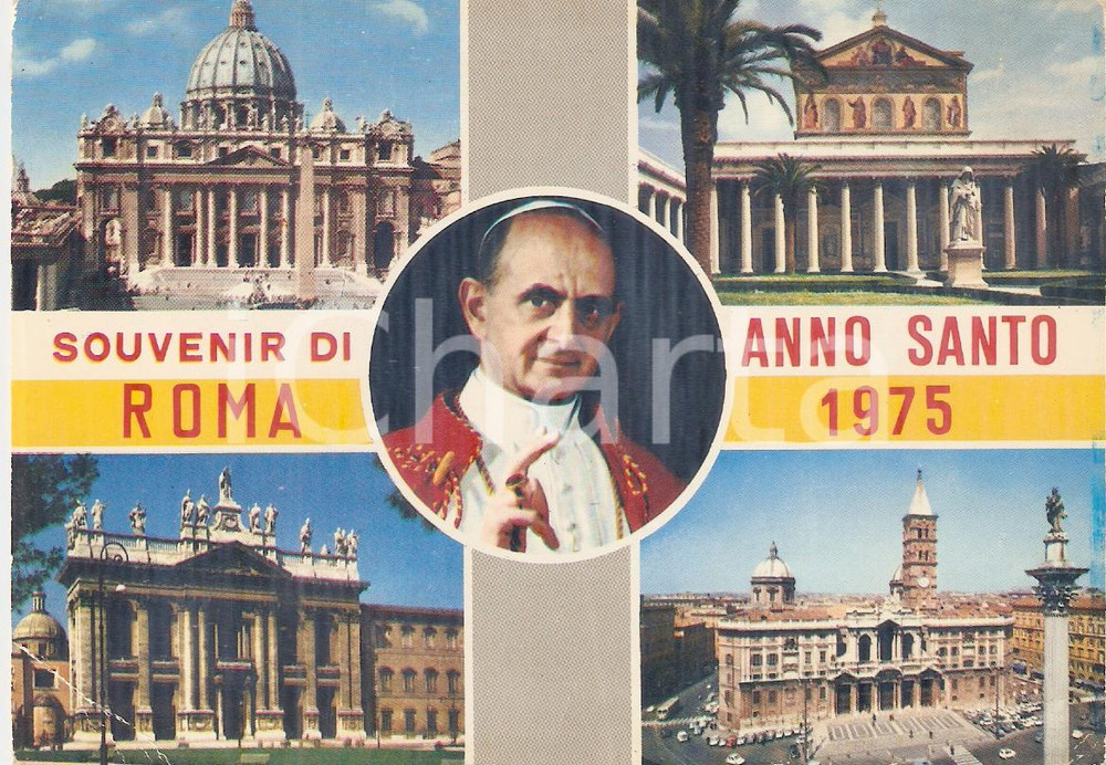 Cartolina originale da collezione 1975 ANNO SANTO Vedutine di ROMA Cartolina FG VG 1