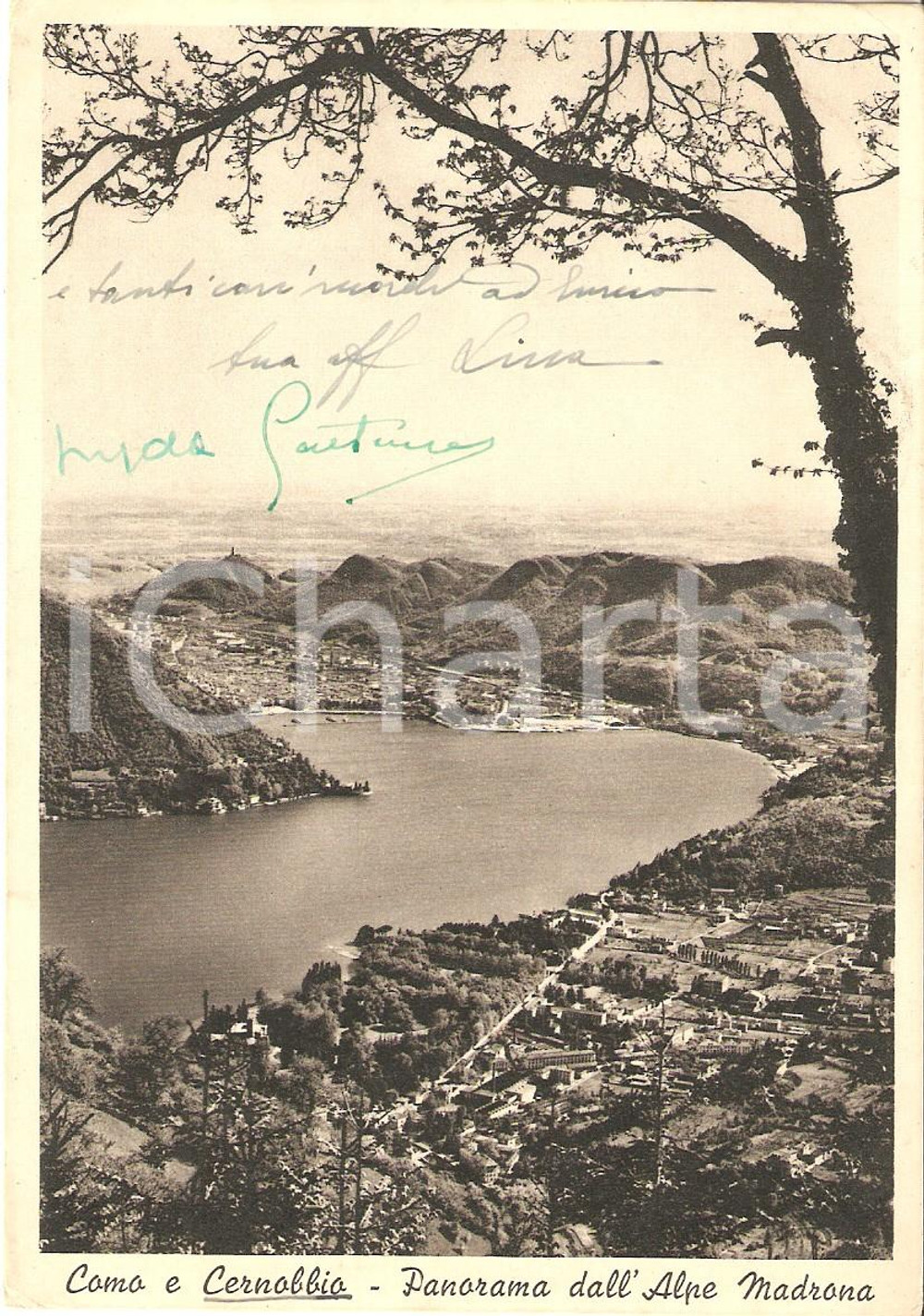 Cartolina originale da collezione 1933 CERNOBBIO (CO) Panorama dall'ALPE MADRONA *Cartolina FG VG 1