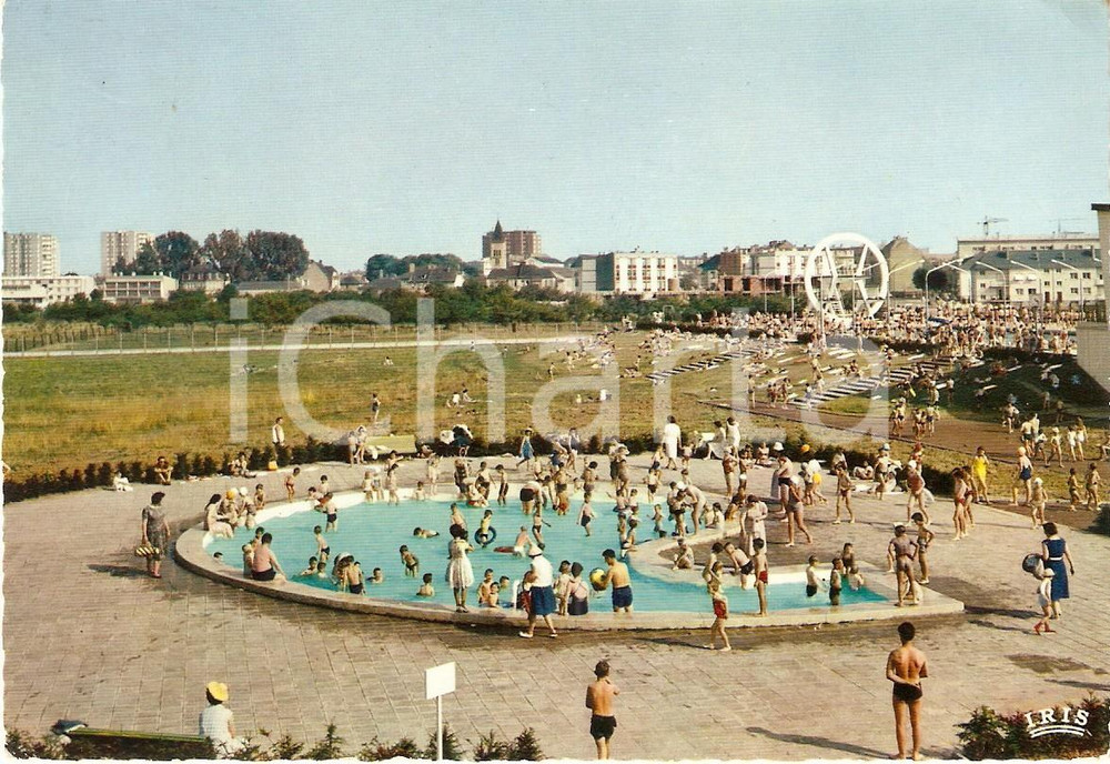 Cartolina originale da collezione 1966 THIONVILLE FRANCE Piscine municipale Pataugeoire Cartolina ANIMATA FG VG 1