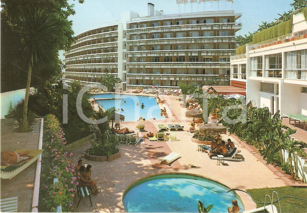 Cartolina originale da collezione 1987 TORREMOLINOS SPAGNA Hotel LAS PALOMAS Cartolina ANIMATA FG NV 1