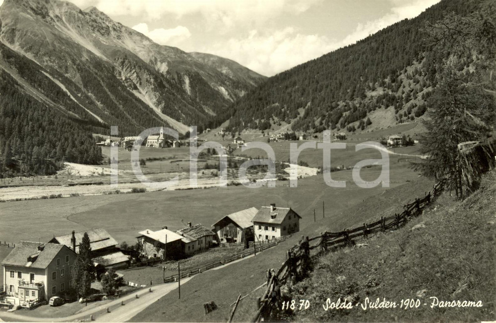 Cartolina originale da collezione 1956 STELVIO BZ Panorama della frazione SOLDA Cartolina postale FP VG 1
