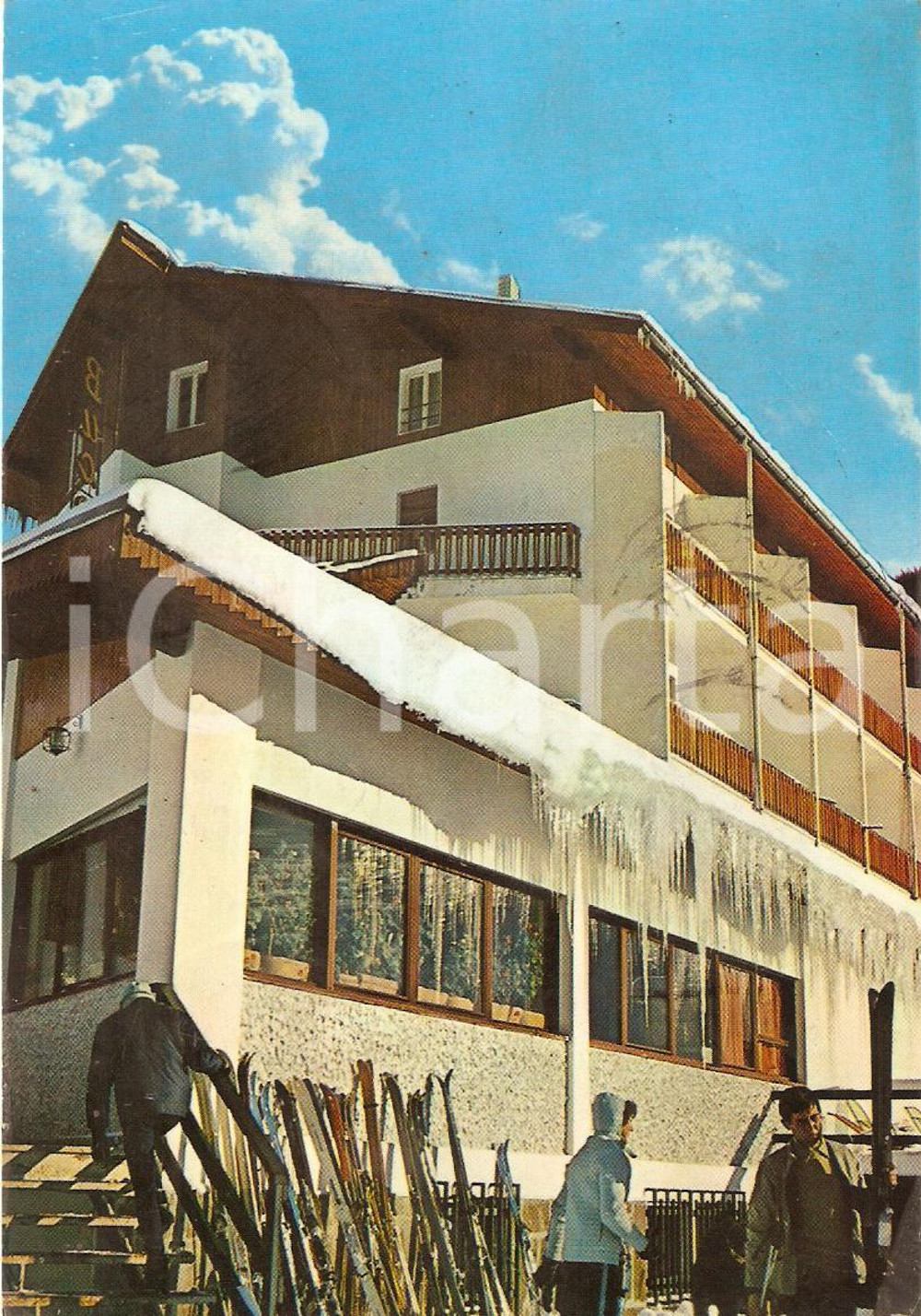 Cartolina originale da collezione 1973 BRENTONICO Hotel BUCANEVE a SAN VALENTINO Cartolina VINTAGE ANIMATA FG VG 1
