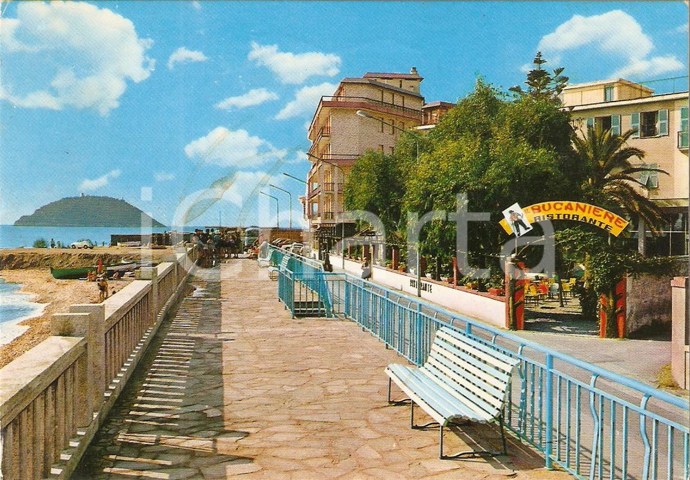 Cartolina originale da collezione 1977 ALBENGA SV Riviera PALME Ristorante IL BUCANIERE Cartolina VINTAGE FG VG 1