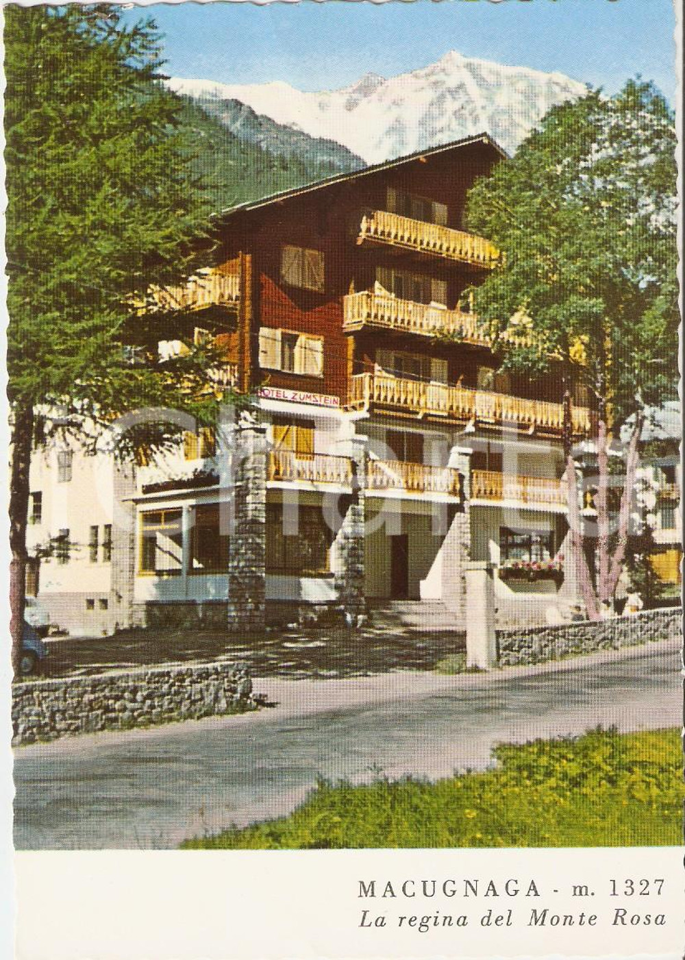 Cartolina originale da collezione 1975 ca MACUGNAGA VB Hotel ZUMSTEIN Foto seriale 10 x 15 cm 1
