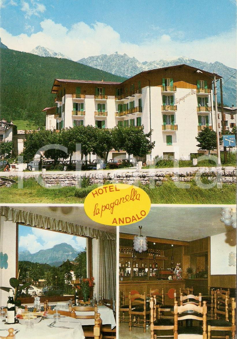 Cartolina originale da collezione 1970 ca ANDALO TN Hotel La Paganella  Vedutine Cartolina FG NV 1