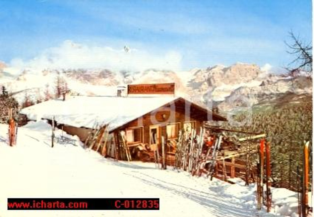 Cartolina originale da collezione 1977 DOLOMITI Val Badia RESTAURANT SKICAROSELL al PIZ LA VILLA Cartolina FG NV 1