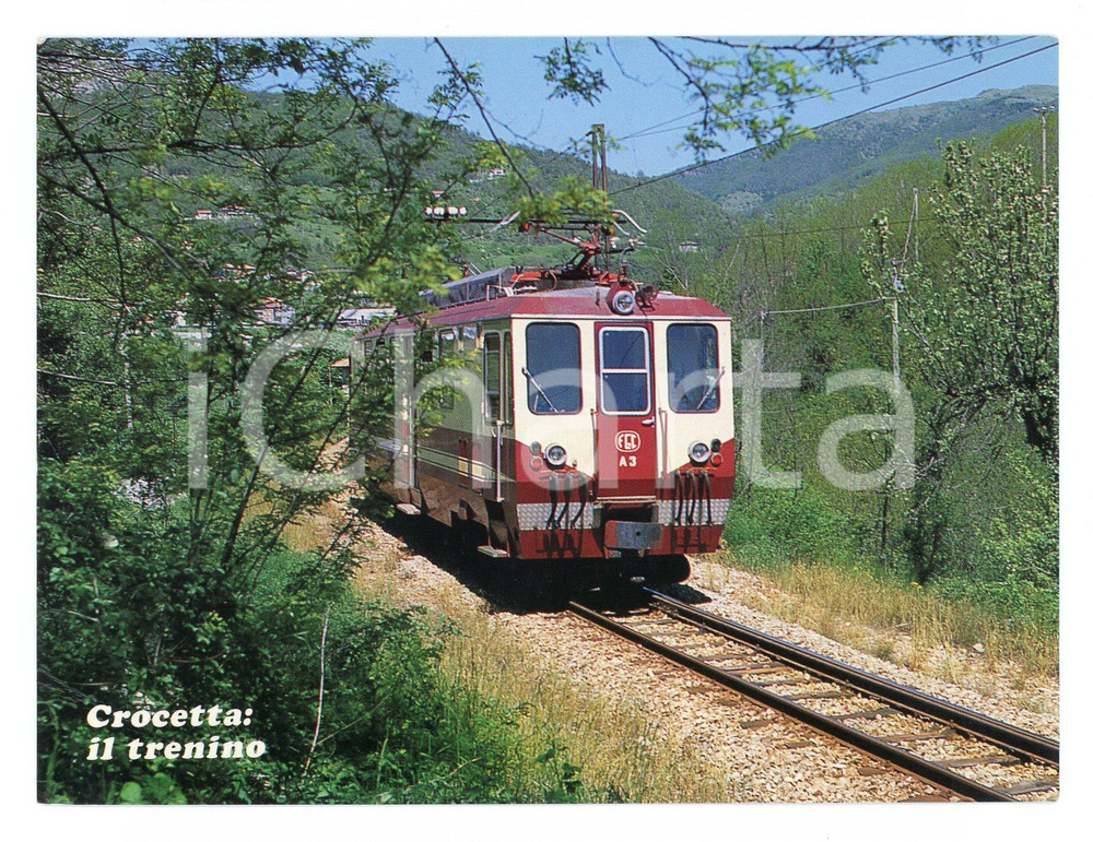Cartolina originale da collezione 1989 CROCETTA D ORERO Trenino GENOVACASELLA Cartolina postale VINTAGE FG VG 1
