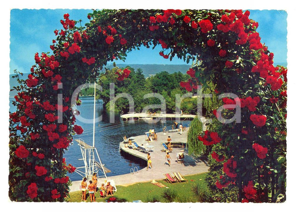 Cartolina originale da collezione 1970 ca IVREA TO Lago SIRIO Società Canottieri Cartolina VINTAGE ANIMATA 1