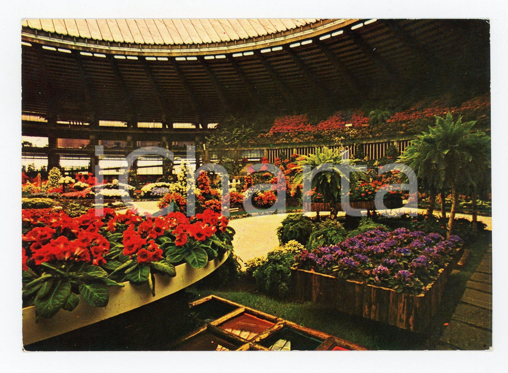 Materiale pubblicitario d’epoca 1971 GENOVA Fiera 2 EUROFLORA   Allestimenti floreali Cartolina VINTAGE FG NV 1