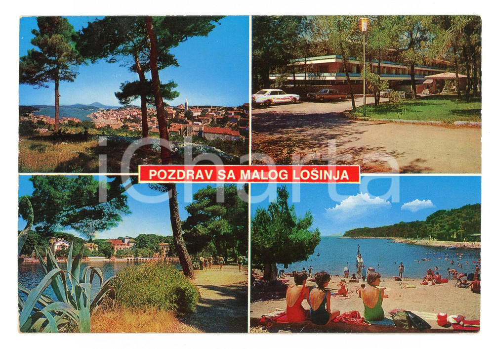 Cartolina originale da collezione 1973 MALI LOSINJ CROATIA Vedutine di LUSSINPICCOLO Cartolina VINTAGE FG VG 1