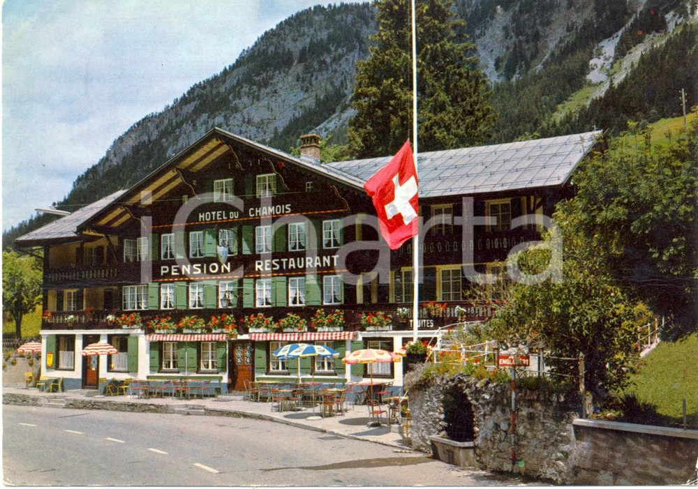 Cartolina originale da collezione 1968 L ETIVAZ SWITZERLAND Hotel Restaurant du CHAMOIS Cartolina FG VG 1