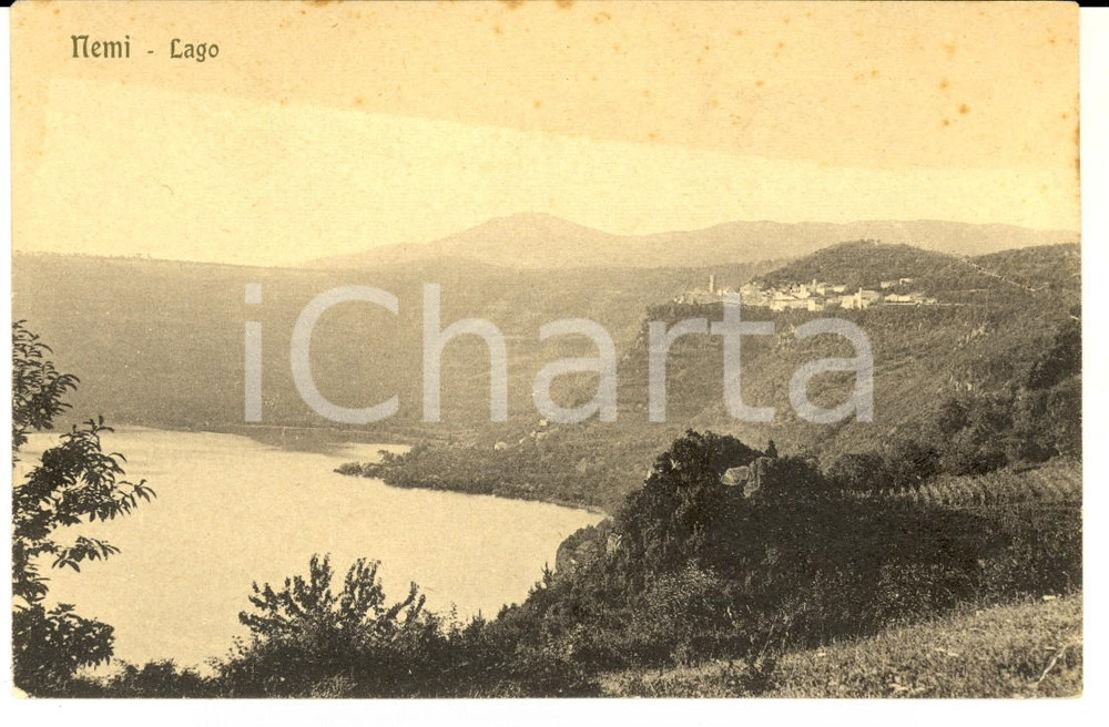Cartolina originale da collezione 1900 ca NEMI RM Veduta panoramica del lago Cartolina postale FP NV 1