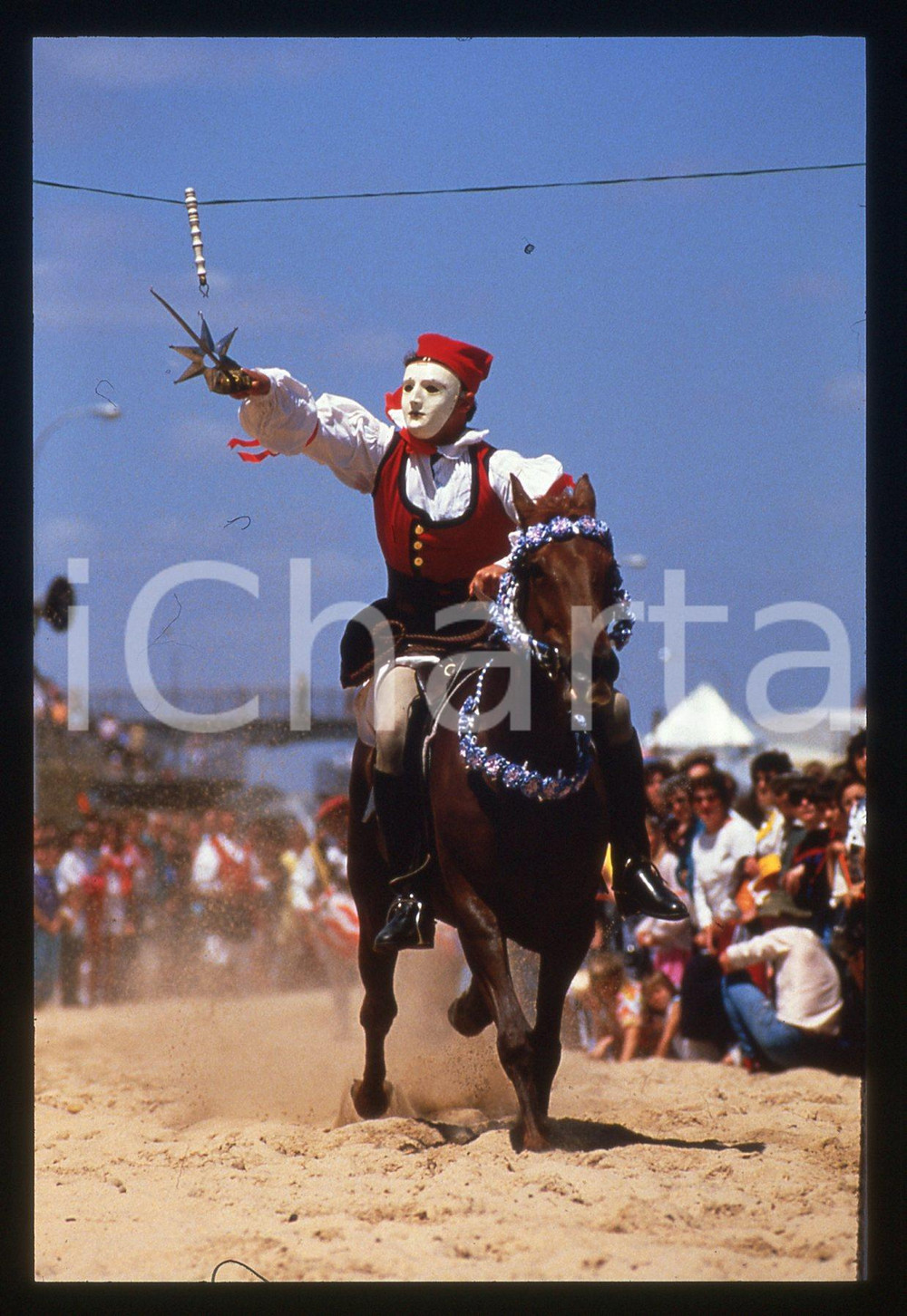 Fotografia d epoca originale 35mm vintage slide 1985 ca CHILHAM CASTLE UK  JOUSTING Tournament 7 1