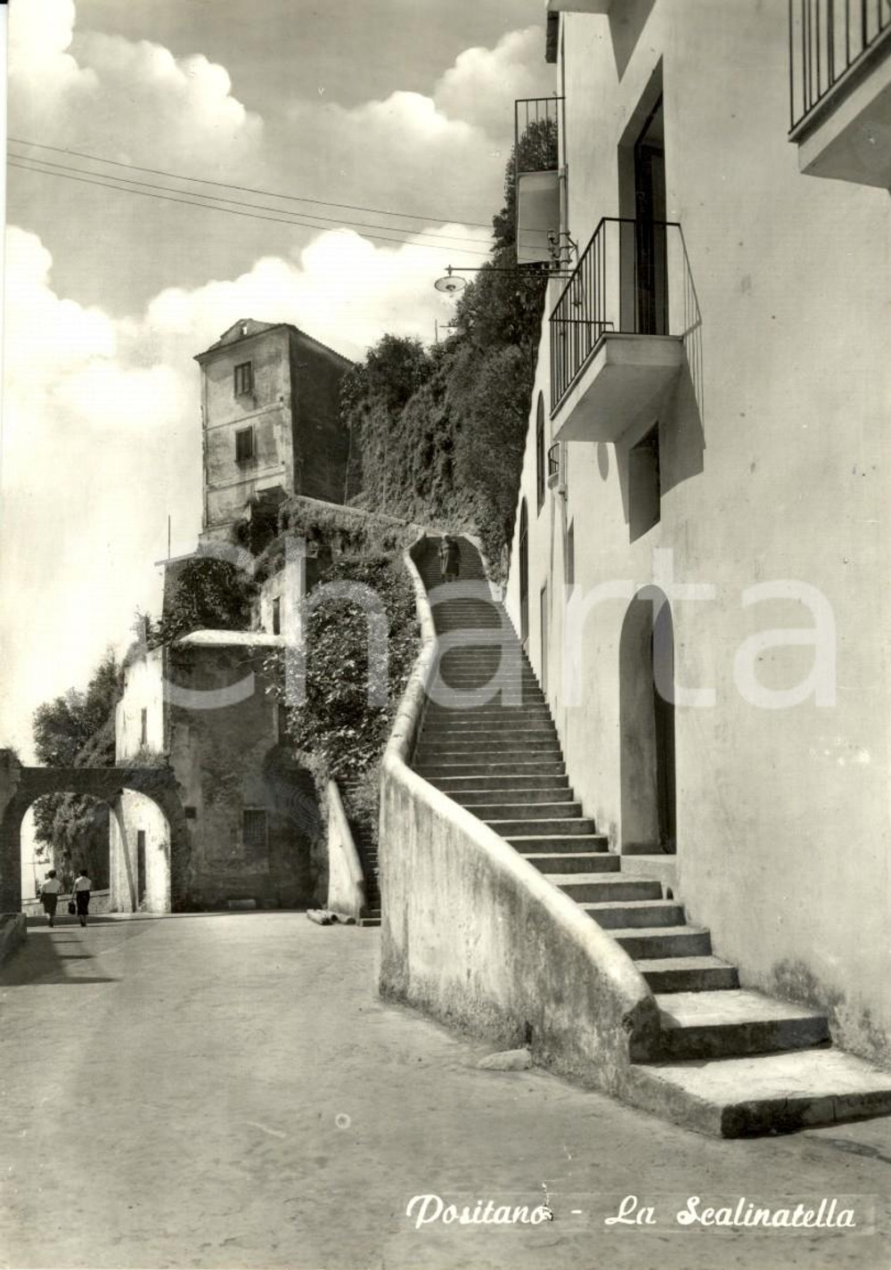 Cartolina originale da collezione 1959 POSITANO (SA) Veduta della SCALINATELLA *Cartolina postale FG VG 1
