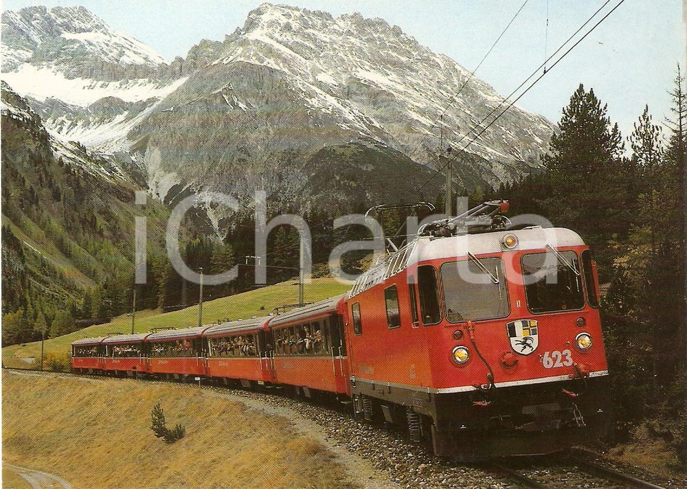 Cartolina originale da collezione 1975 ca SVIZZERA RhÃ¤tische Bahn RhB BERNINA EXPRESS *Cartolina FG NV 1
