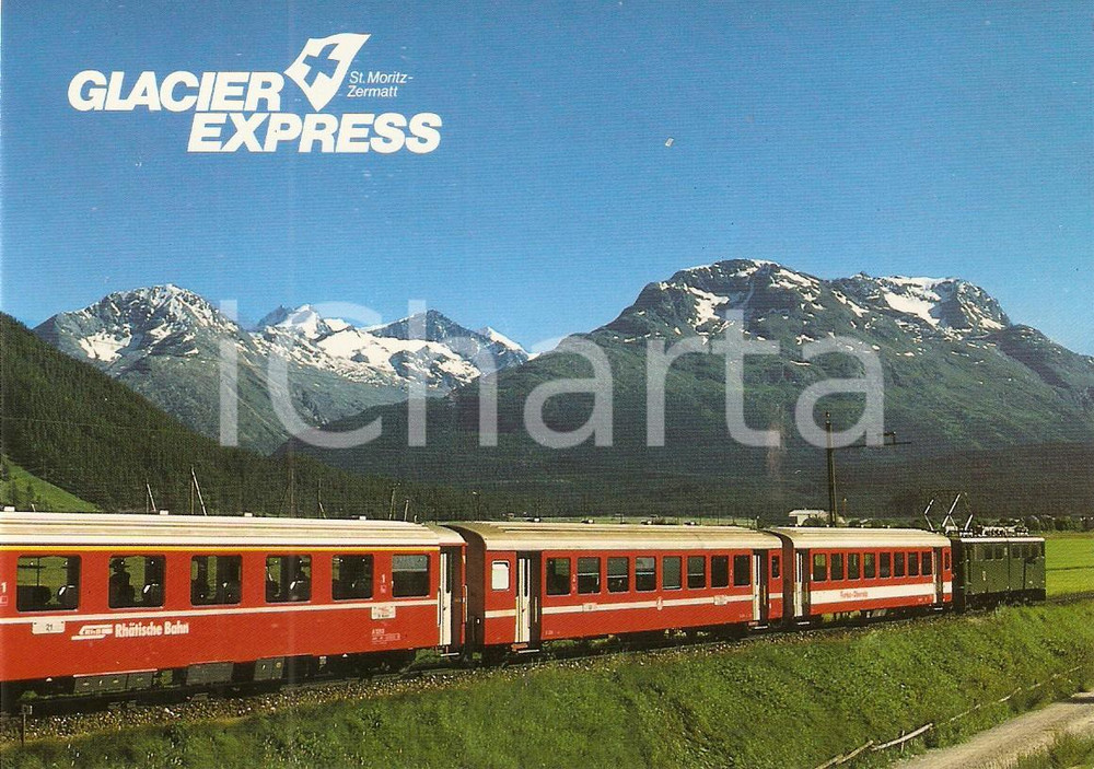 Cartolina originale da collezione 1975 ca SVIZZERA Rhätische Bahn RhB Treno GLACIER EXPRESS Cartolina FG NV 1