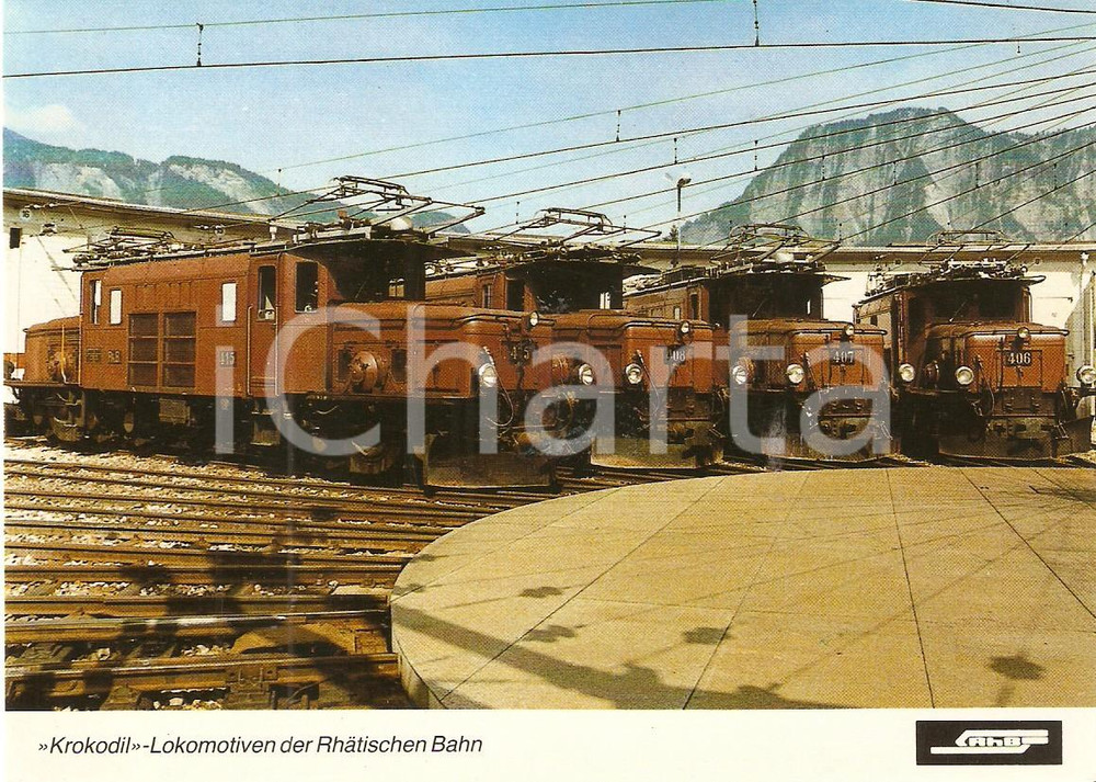 1975 ca SVIZZERA Rhätische Bahn RhB Locomotive Krokodil Ge 6/6 C-C *Cartolina FG