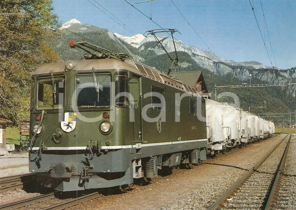 Cartolina originale da collezione 1975 ca SVIZZERA Rhätische Bahn RhB Locomotiva Ge 4/4 II 611  620 Cartolina FG 1