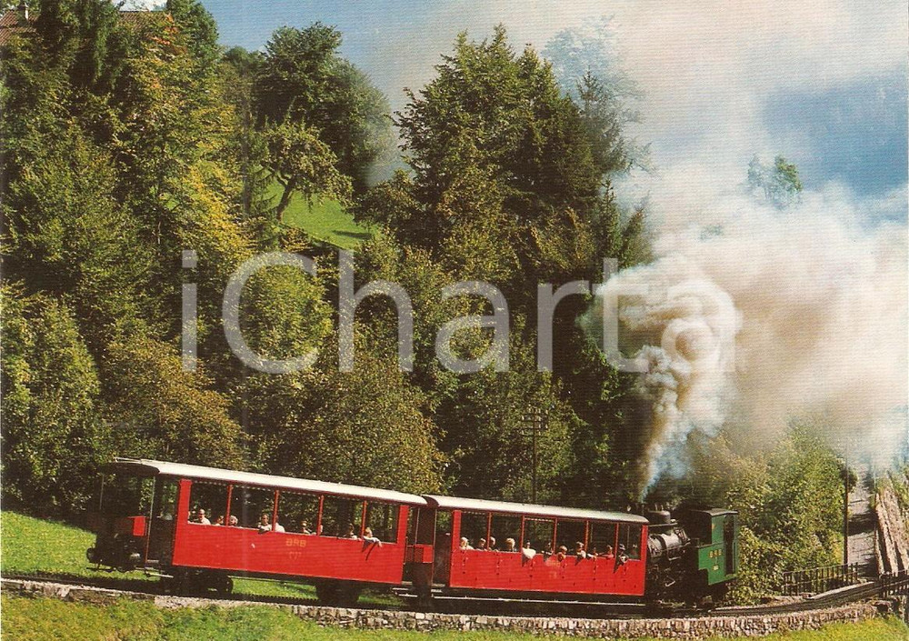 Cartolina originale da collezione 1975 ca SVIZZERA Brienz Rothorn Bahn BRB Locomotiva a vapore Nr. 7 Cartolina FG 1