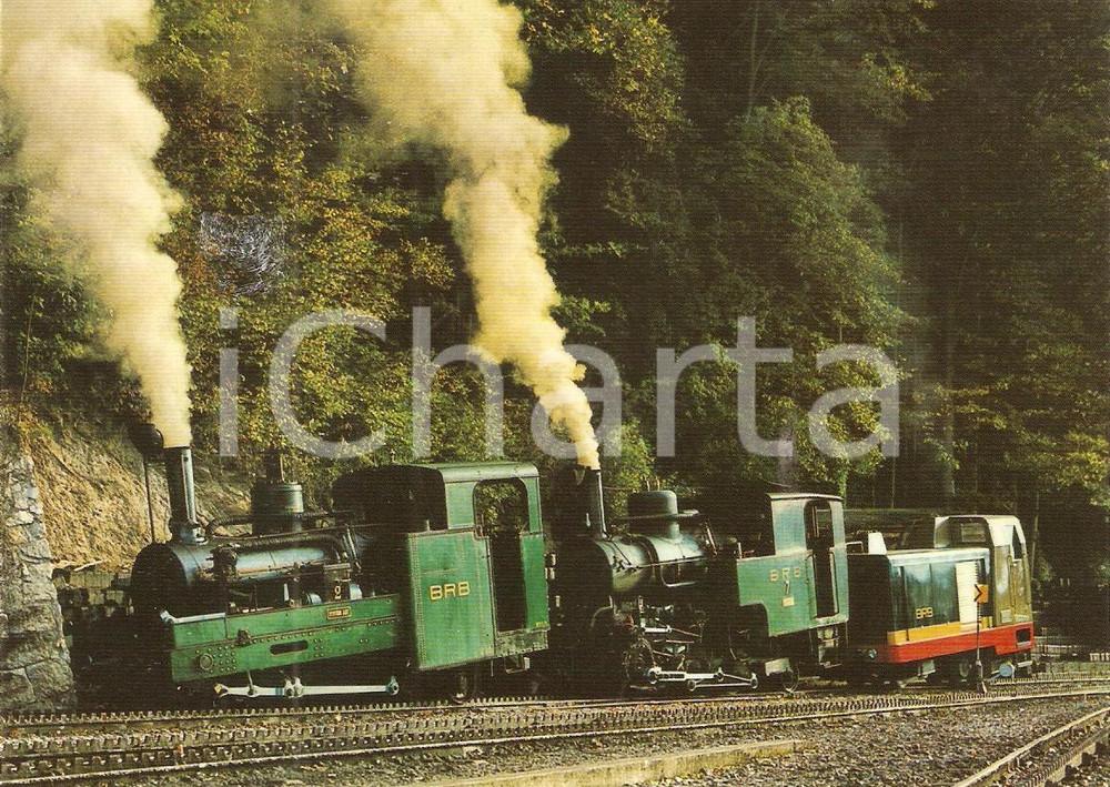 Cartolina originale da collezione 1975 ca SVIZZERA Brienz Rothorn Bahn BRB Locomotive 2  7  9 Cartolina FG NV 1
