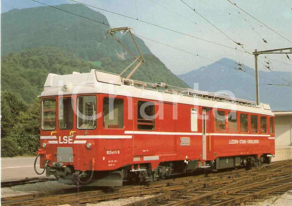 Cartolina originale da collezione 1980 STANSSTAD SVIZZERA Ferrovia LSE Locomotiva BDeh 4/4 8 Cartolina FG NV 1