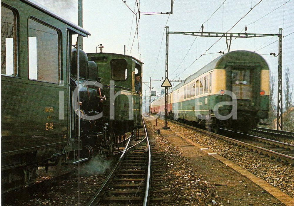 Cartolina originale da collezione 1980 SVIZZERA  WALDENBURGERBAHN Locomotive TEE Rheingold Cartolina CENTENARIO 1