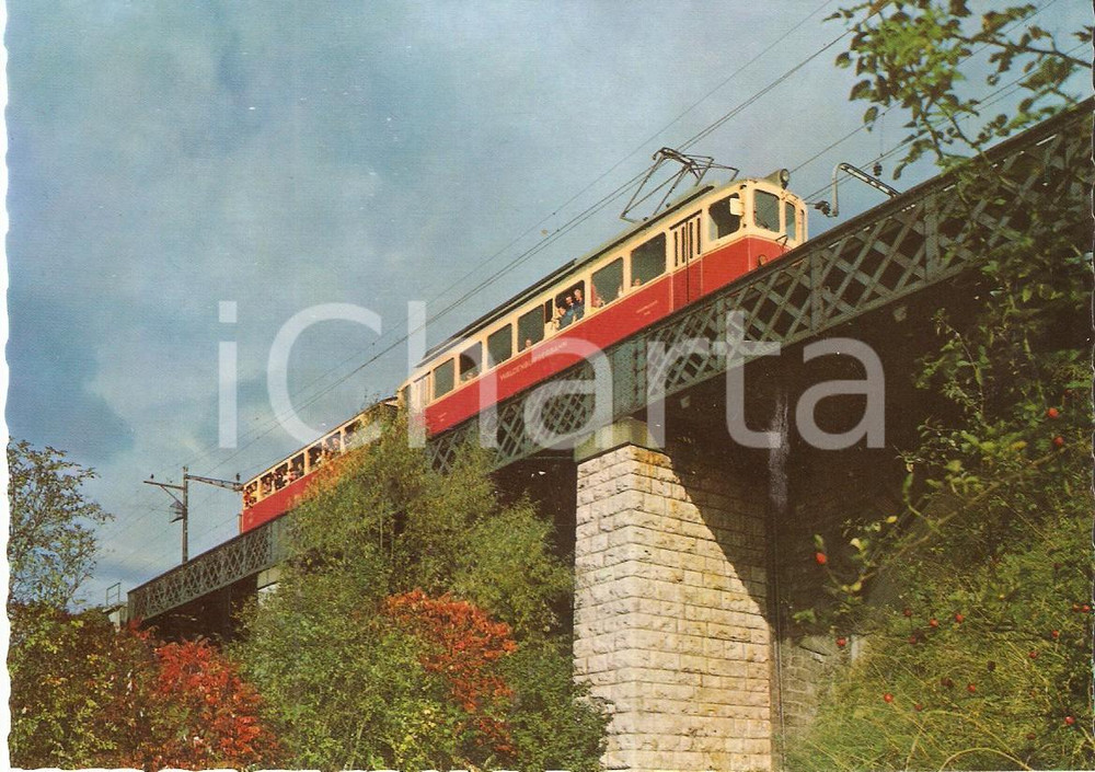 Cartolina originale da collezione 1975 ca LIESTAL SVIZZERA Ferrovie WALDENBURGERBAHN Treno Cartolina ANIMATA FG 1
