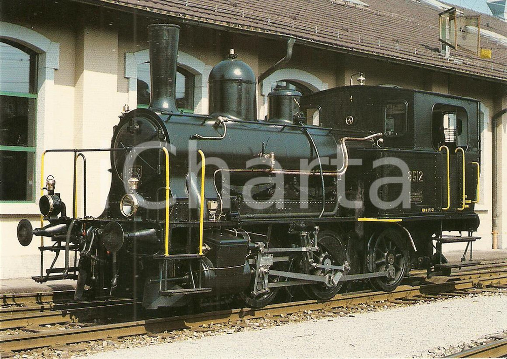 Cartolina originale da collezione 1975 ca SVIZZERA Ferrovie SBB Locomotiva a vapore E 3/3 8512 *Cartolina FG 1